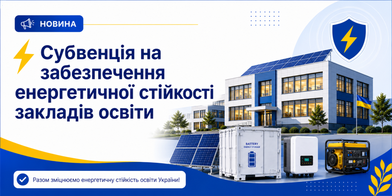 Субвенція на забезпечення енергетичної стійкості закладів освіти.